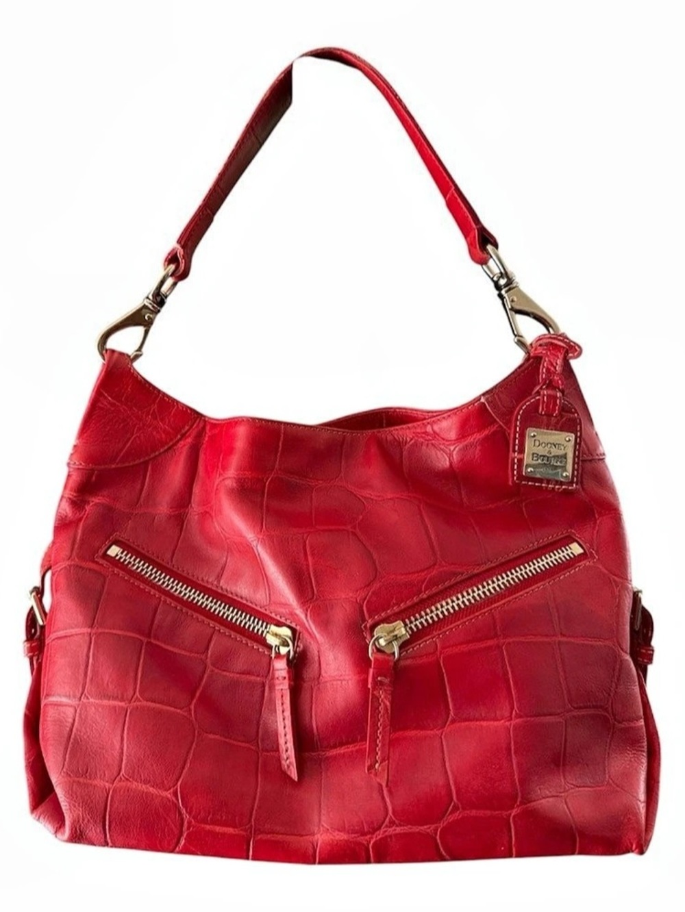 Dooney & Bourke Denison Croco Hobo Bag Red Hobo Bag